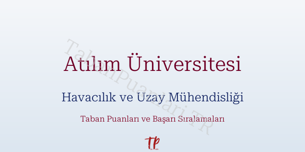 Atılım Üniversitesi Havacılık ve Uzay Mühendisliği Taban Puanları ve Başarı Sıralamaları 2026