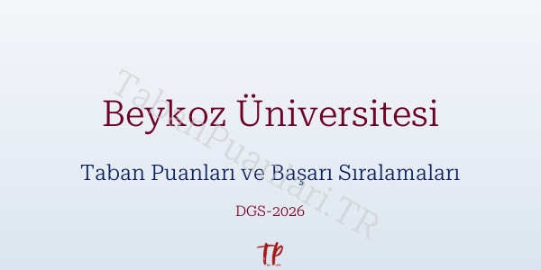 Beykoz Üniversitesi DGS Taban Puanları 2026-2027
