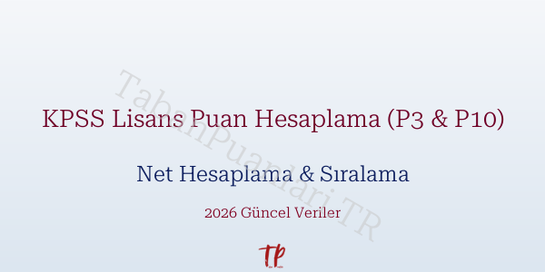 KPSS lisans p3 puan ve sıralama hesaplama
