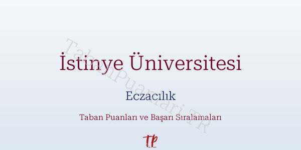 İstinye Üniversitesi Eczacılık Taban Puanları ve Başarı Sıralamaları 2026