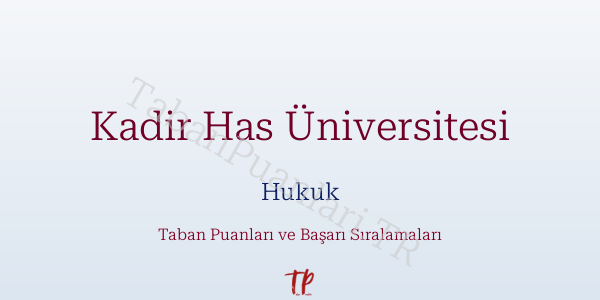 Kadir Has Üniversitesi Hukuk Taban Puanları ve Başarı Sıralamaları 2026