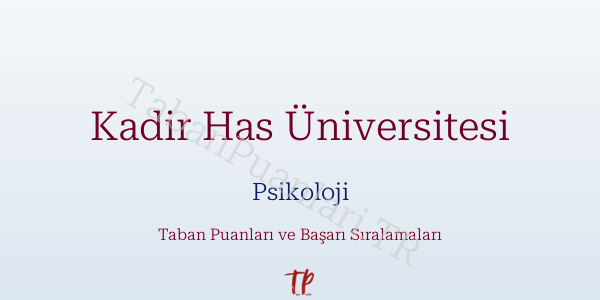 Kadir Has Üniversitesi Psikoloji Taban Puanları ve Başarı Sıralamaları 2026