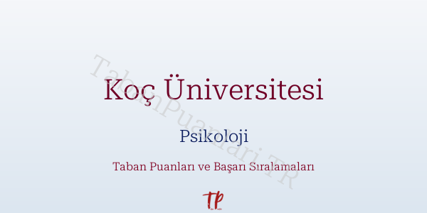 Koç Üniversitesi Psikoloji Taban Puanları ve Başarı Sıralamaları 2026
