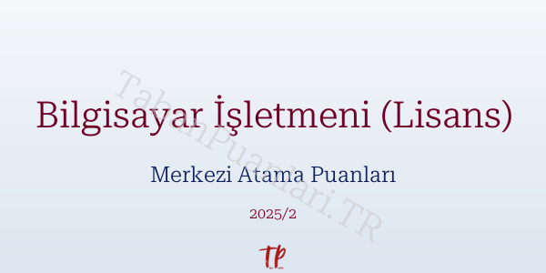 Bilgisayar İşletmeni (Lisans) KPSS Merkezi Atama Puanları ve Kontenjanları 2026