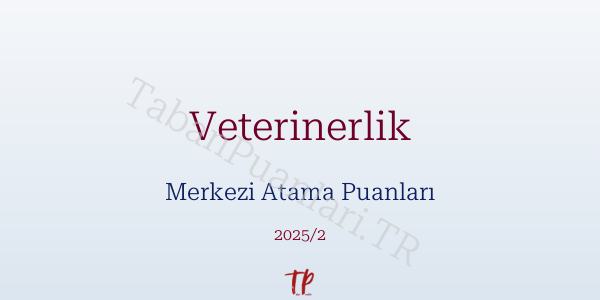 Veterinerlik KPSS Merkezi Atama Puanları ve Kontenjanları 2026