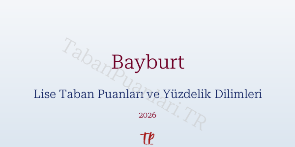 Bayburt Lise Taban Puanları ve Yüzdelik Dilimleri 2026
