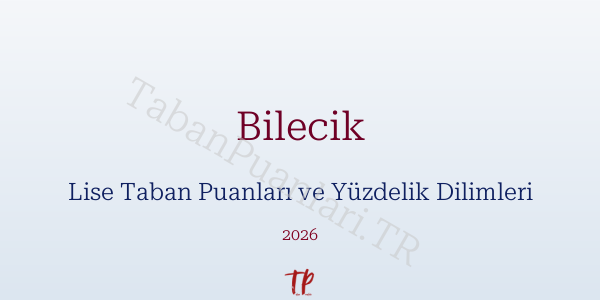Bilecik Lise Taban Puanları ve Yüzdelik Dilimleri 2026
