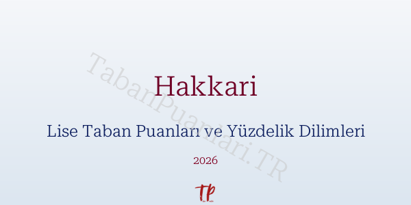 Hakkari Lise Taban Puanları ve Yüzdelik Dilimleri 2026
