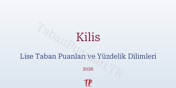 Kilis Lise Taban Puanları ve Yüzdelik Dilimleri 2026