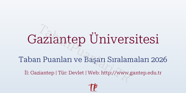 Gaziantep Üniversitesi Taban Puanları ve Başarı Sıralamaları 2026