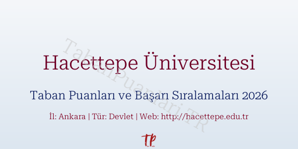 Hacettepe Üniversitesi Taban Puanları ve Başarı Sıralamaları 2026