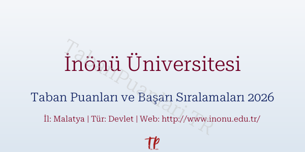 İnönü Üniversitesi Taban Puanları ve Başarı Sıralamaları 2026
