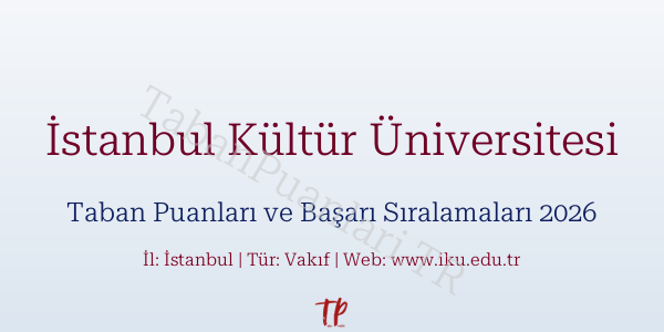 İstanbul Kültür Üniversitesi Taban Puanları ve Başarı Sıralamaları 2026