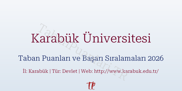 Karabük Üniversitesi Taban Puanları ve Başarı Sıralamaları 2026