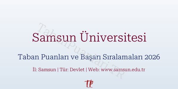 Samsun Üniversitesi Taban Puanları ve Başarı Sıralamaları 2026