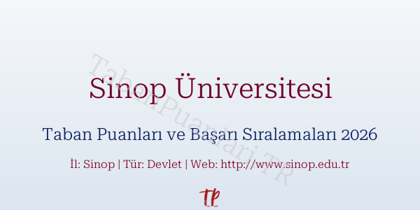 Sinop Üniversitesi Taban Puanları ve Başarı Sıralamaları 2026