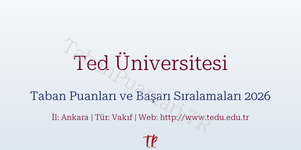 Ted Üniversitesi Taban Puanları ve Başarı Sıralamaları 2026
