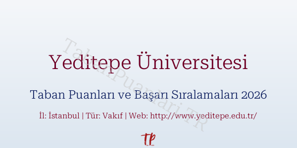 Yeditepe Üniversitesi Taban Puanları ve Başarı Sıralamaları 2026