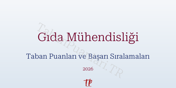 Gıda Mühendisliği Taban Puanları ve Başarı Sıralamaları 2026