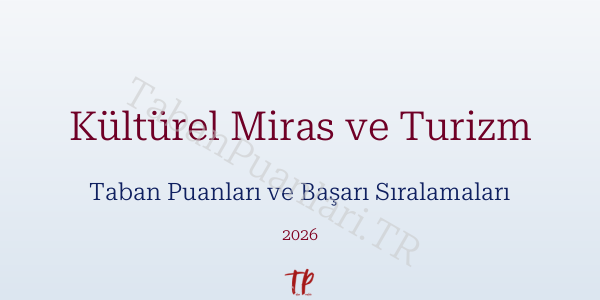 Kültürel Miras ve Turizm Taban Puanları ve Başarı Sıralamaları 2026