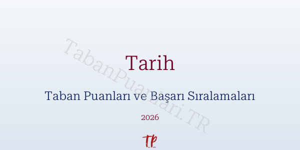 Tarih Taban Puanları ve Başarı Sıralamaları 2026