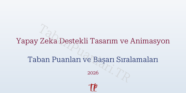 Yapay Zeka Destekli Tasarım ve Animasyon Taban Puanları ve Başarı Sıralamaları 2026